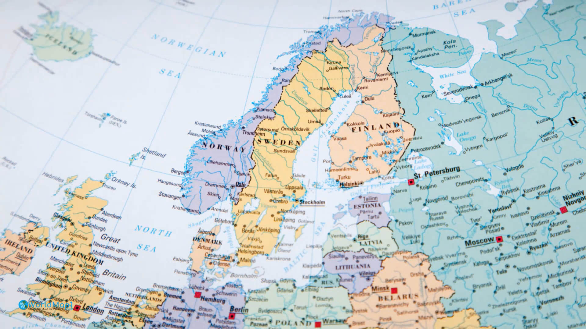 Kuzey Avrupa ve Finlandiya Haritası